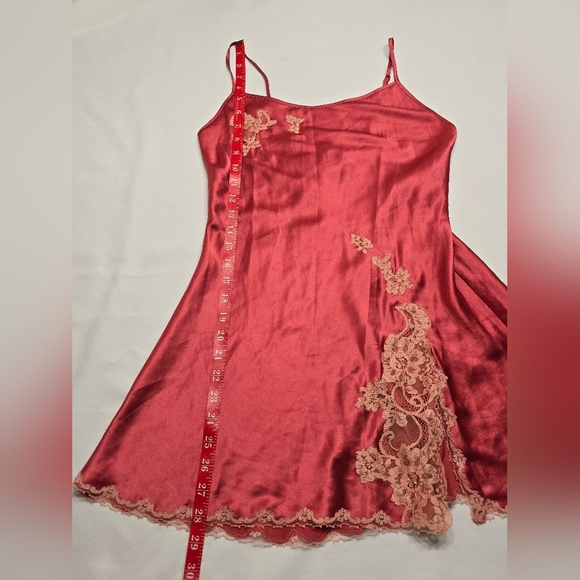 Vintage Victoria's Secret Angels Slip Dress with Peach Lace Detail Chemise - Picture 3 of 6